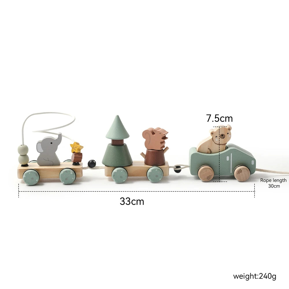 Wooden Train Birthday Toy Montessori Toys Baby Educational Toys Wooden Trolley Baby Learning Toys Number Of Wood Baby's Toys Purest Peak